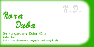 nora duba business card